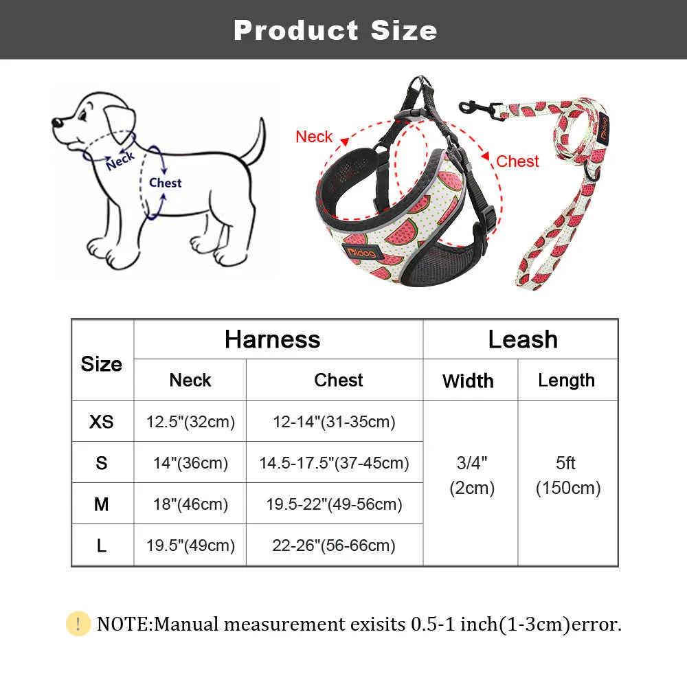 Niedliche verstellbare Hundegeschirr-Leine-Set Reflektierende Mesh-Welpenweste Nylon-Haustier-Leine für kleine mittelgroße Hunde Chihuahua 210729
