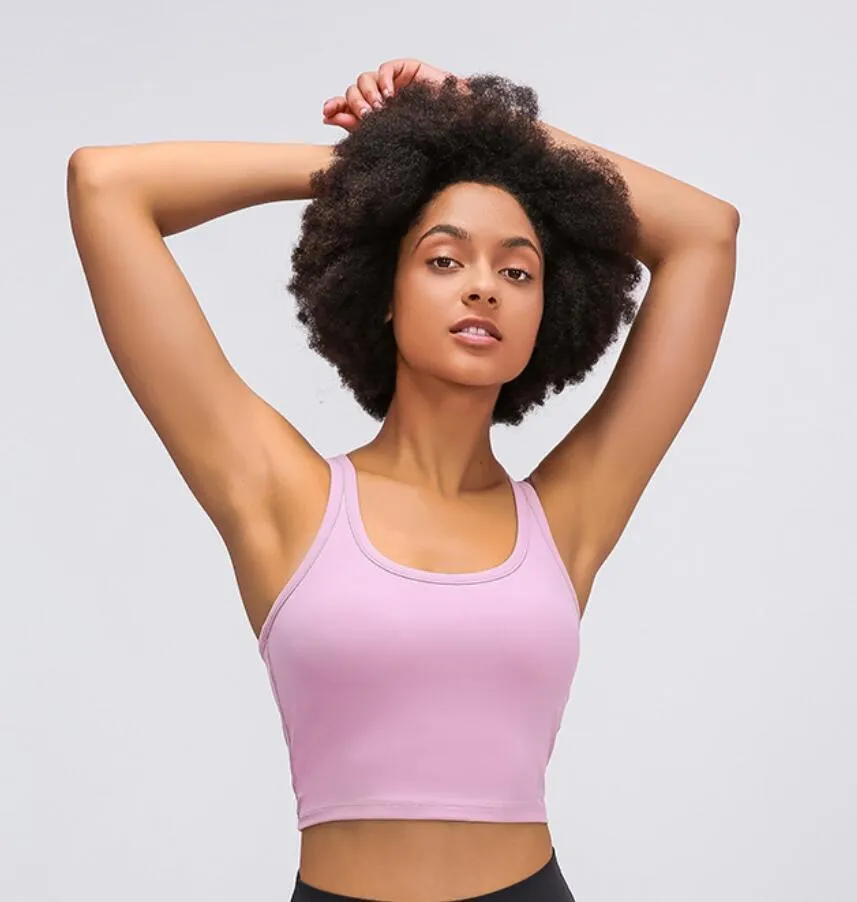 Sport-BH lu-95 Yoga-Gymnastikkleidung Damen Weste mit Brustpolster Tanktops Laufen hautfreundlicher Taillentrainer Fitness stoßfeste Damenunterwäsche