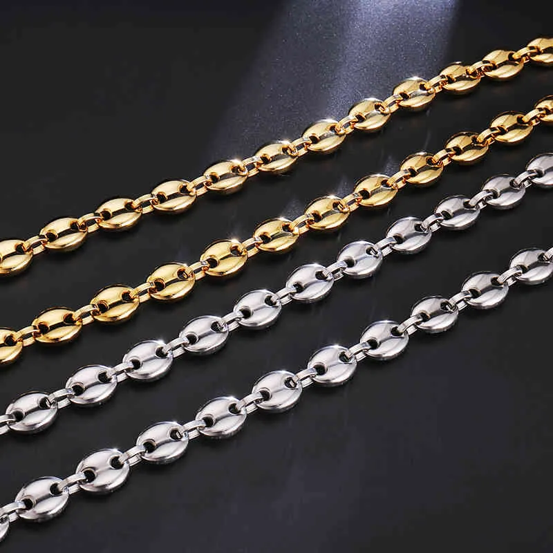 Collier de créateur bijoux de luxe grains de café chaîne à maillons 11MM pour hommes chaîne de corde en acier inoxydable mode Hip hop252f