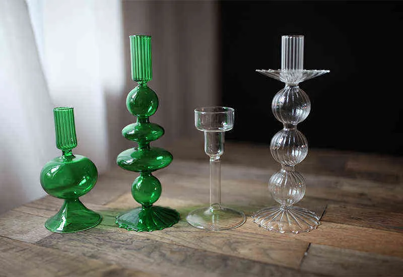 Centro de la mesa de bodas de estilo artista nórdico Candlestick Centripieces de moda para diseñadores de casas Crystal Glass 2112313p