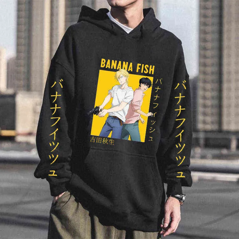 Japanese Banana Fish Anime Akimi Yoshida Graphic Hoodie Men