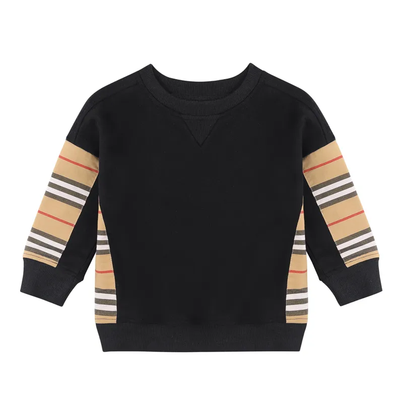 Baby Girls Boys Sweatshirts Fashion Stripe Höst Vinter Långärmad Toppar T Shirts Bomull Barnkläder 220309