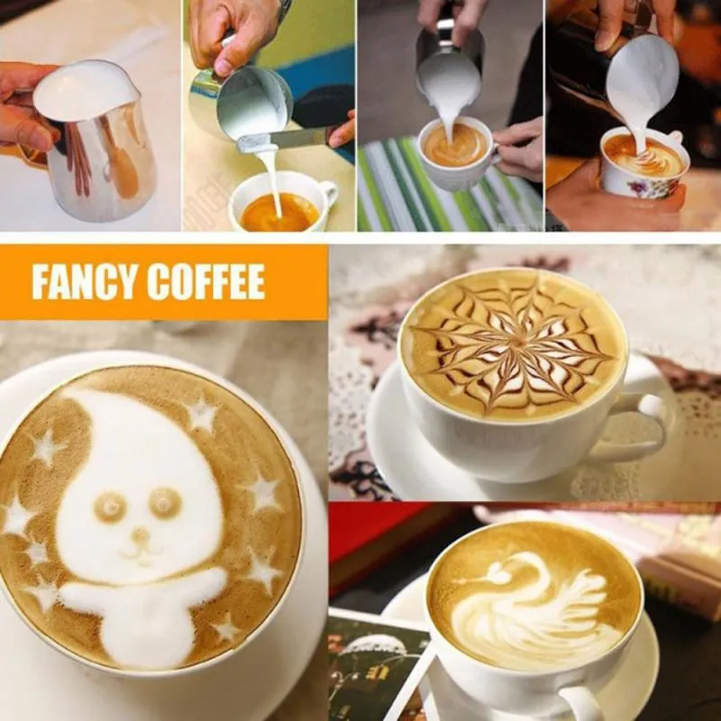 Dzban ze stali nierdzewnej Cappuccino Pot Espresso Cups Latte Art Mleko Frothener Frothing Jug Barista Craft Coffeeware