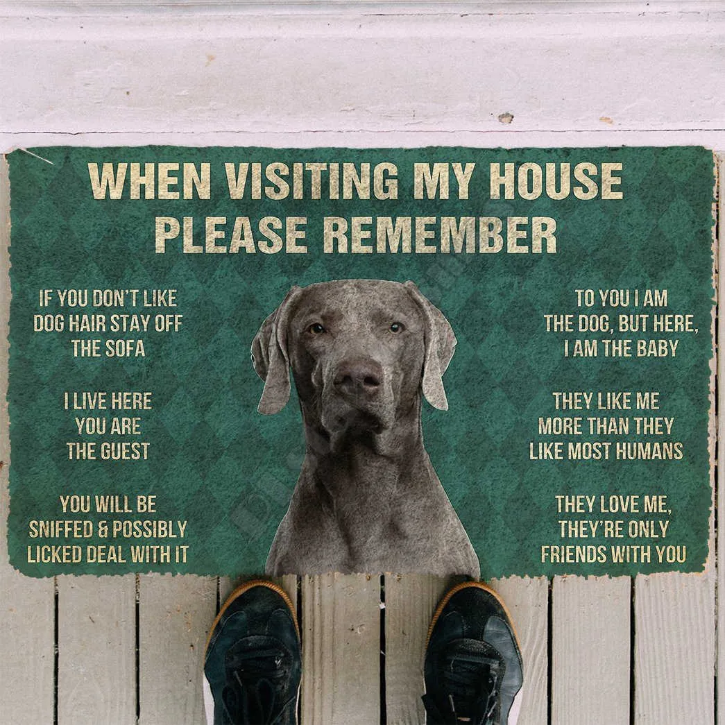 3D Please Remember Vizsla Regole della casa Zerbino personalizzato Tappetini antiscivolo Decor Portico Zerbino 210727