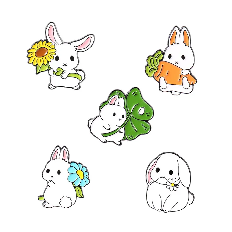 Koreańska kreskówka Królika Bról Brawoch Anime Animal Hug Flower Flower marchewka