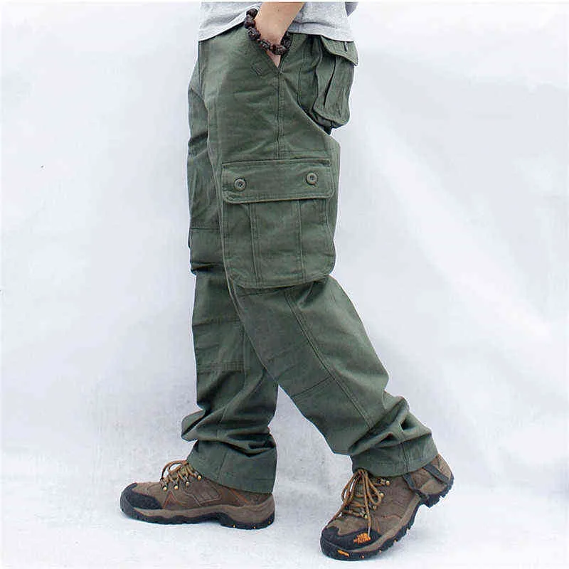 Heren Overalls Lading Broek Multi Pockets Militaire Tactische Werken Casual Broek Pantalon Hombre Streetwear Army Rechte Broek 211201