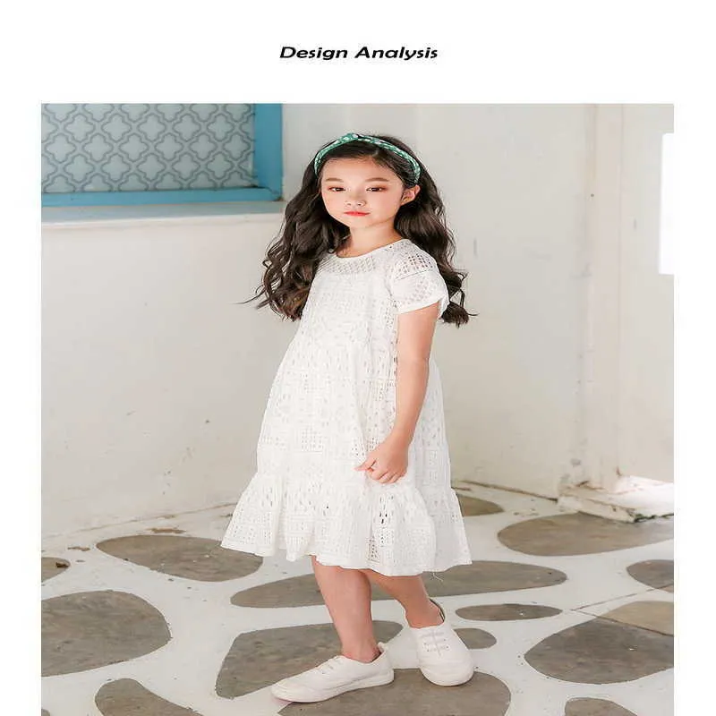Atacado Verão Adolescentes Girl 2-Pcs Conjuntos Dress Sling + Lace Princesa Cute Estilo Crianças Moda Roupas E55 210610