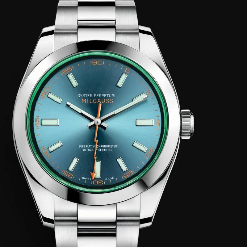 Horloges Automatisch mechanisch herenhorloge 126610 Keramiek 2021 Model 904L roestvrijstalen armband Groene wijzerplaat Airking 11 252a