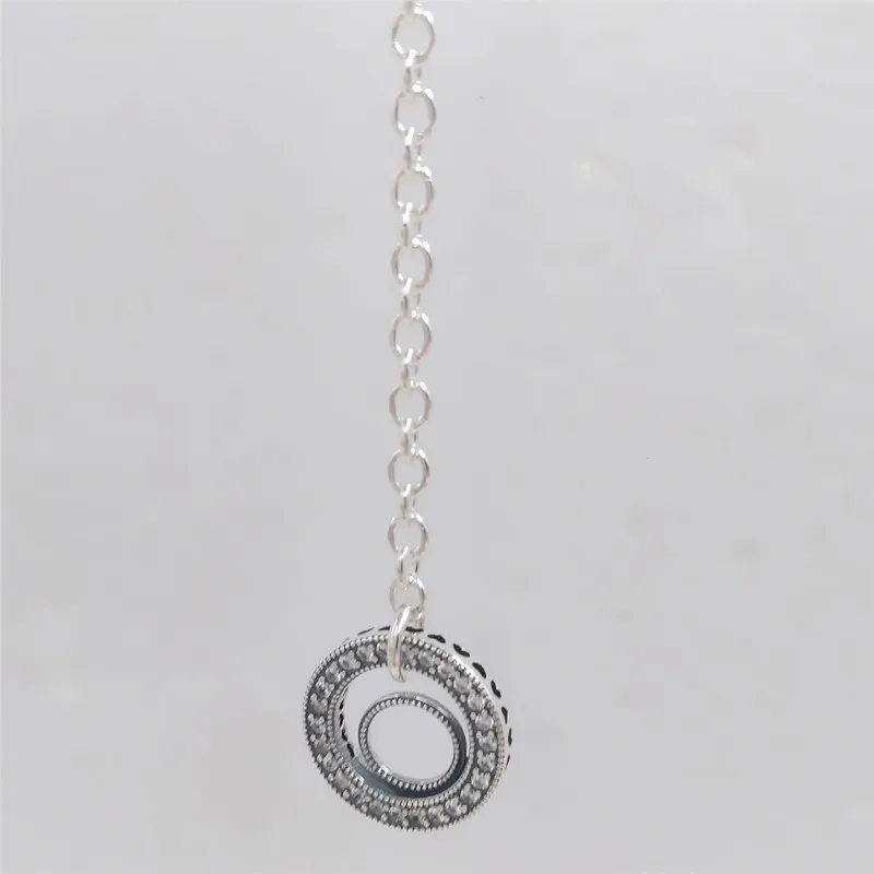 Biżuteria Naszyjnik Projektant Pandora Valentine Circle Logo T-Bar Heart 925 Sterling Silver Designer Naszyjnik Dla Kobiet Łańcuch Wisiorek Ustaw Prezenty Urodzinowe 399050C01-80