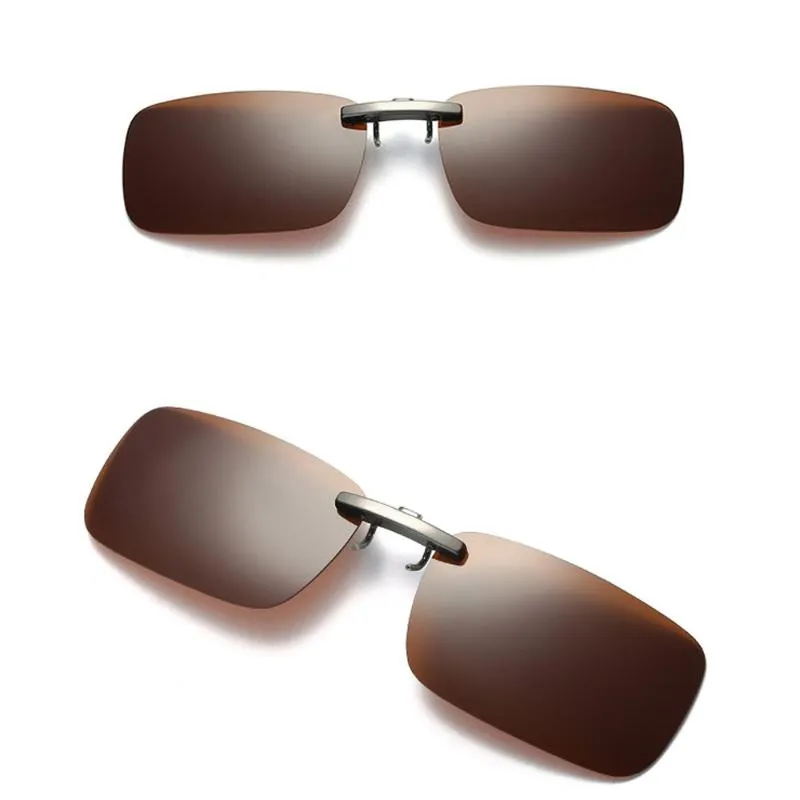 Le lenti visione notturna staccabile che guida la clip polarizzata in metallo su occhiali da sole Goggles Driver auto Oculos Masculino Vintage#Y5 280D