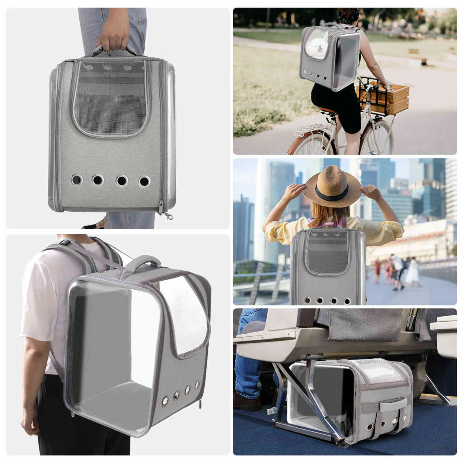 Pet Cat Bag Small Dog Travel Transportor Visible Space Capsule Box Cat Backpack Carrying For Cats And Dogs 2111203029353