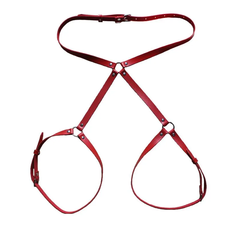 Vintage uprząż dla kobiet pończocha do pielęgnacji pielkowania goth body bondage skórzane pasy nóg Suspendend Straps218c