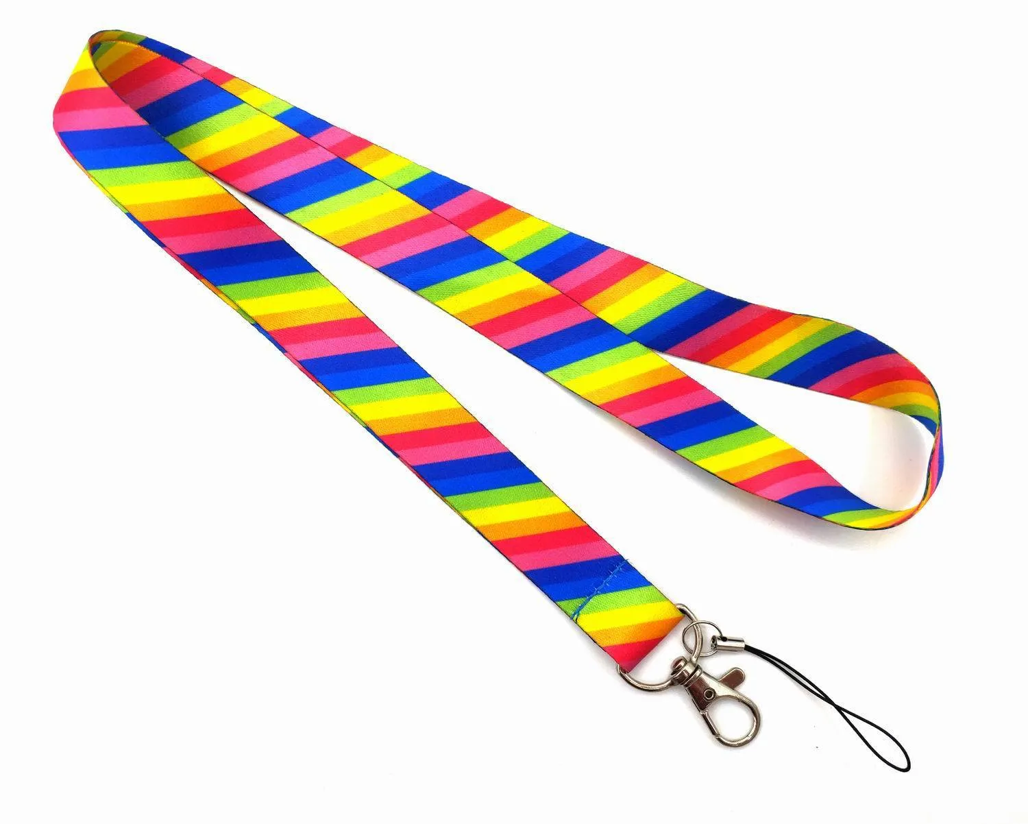 10 SZTUK Kolorowe Rainbow Smycz Brelok Keychain DIY Telefon Komórkowy Paski USB ID Uchwyt Odznaka Brelok Keyring Wiszące Lina Lary Keycord