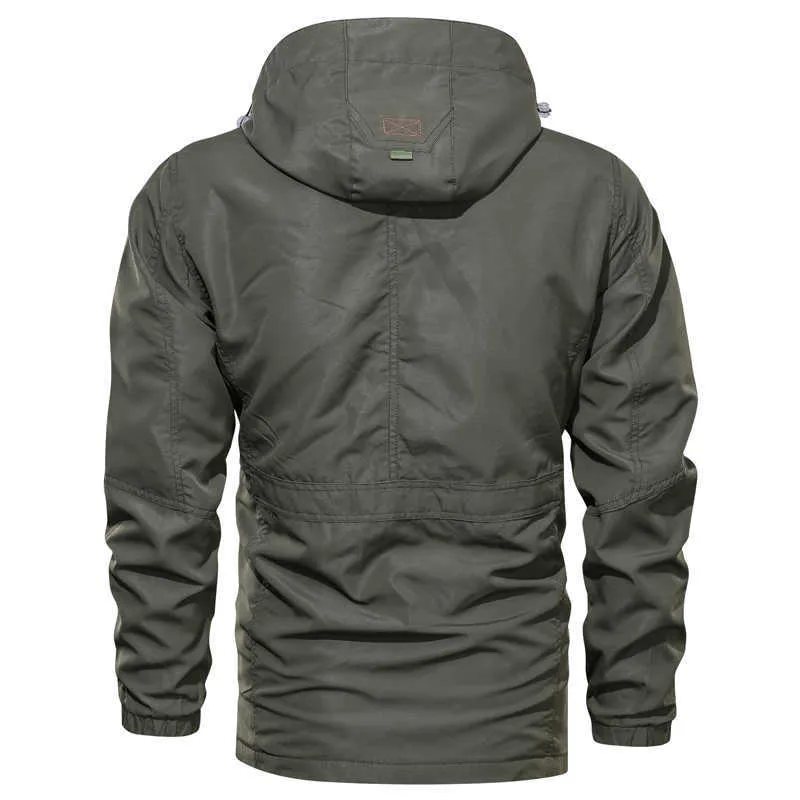 Kurtka Męskie Wiatroszczelne Wędrówki Wędkarskie S Zewnątrz Mountaunce Mountaunce Wojskowe Wojskowe Trekking Mężczyźni Windbreaker Coats Multi Kieszenie 4XL 210811