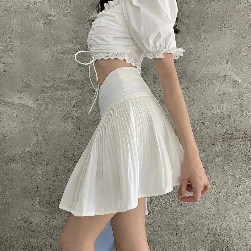 Mini Faldas plisadas de cintura alta para Mujer
