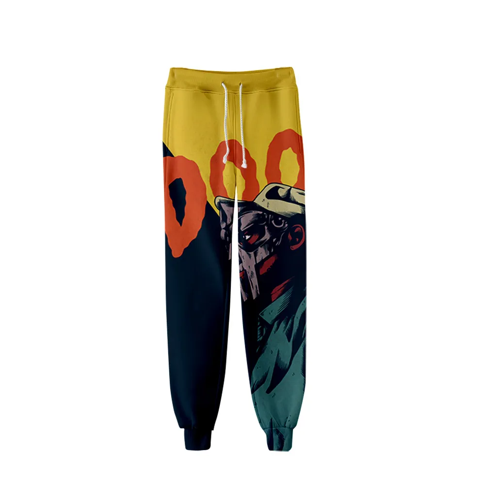 Mf doom calças unissex 3d jogger calça feminina harajuku sweatpants 2021 rip americano rapper moda calças oversized222h