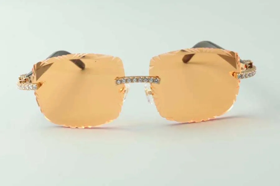 2021 Designer-Sonnenbrille 3524023 Endlose Diamantschlifflinse, natürliche Hybrid-Büffelhorn-Bügel, Brillengröße 58-18-140 mm2670