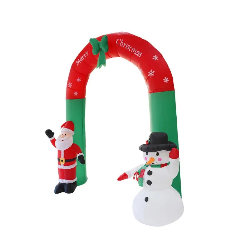 Kerstversiering Jaar Vrolijk Decor Voor Thuis Outdoor Winter Party Peperkoek Sneeuwpop Kerstman Boom Opblaasbare Arch299O