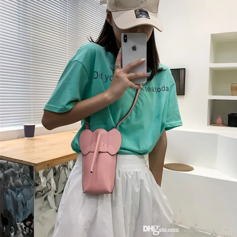 kids cartoon casul purse fashion baby girls elephant mobile phone bag woman animal style mini one shoulder crossbody bags F588