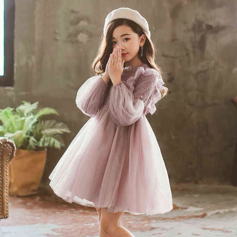 Vestido Grande Para Ni as Vestido Blanco Bordado De Encaje De