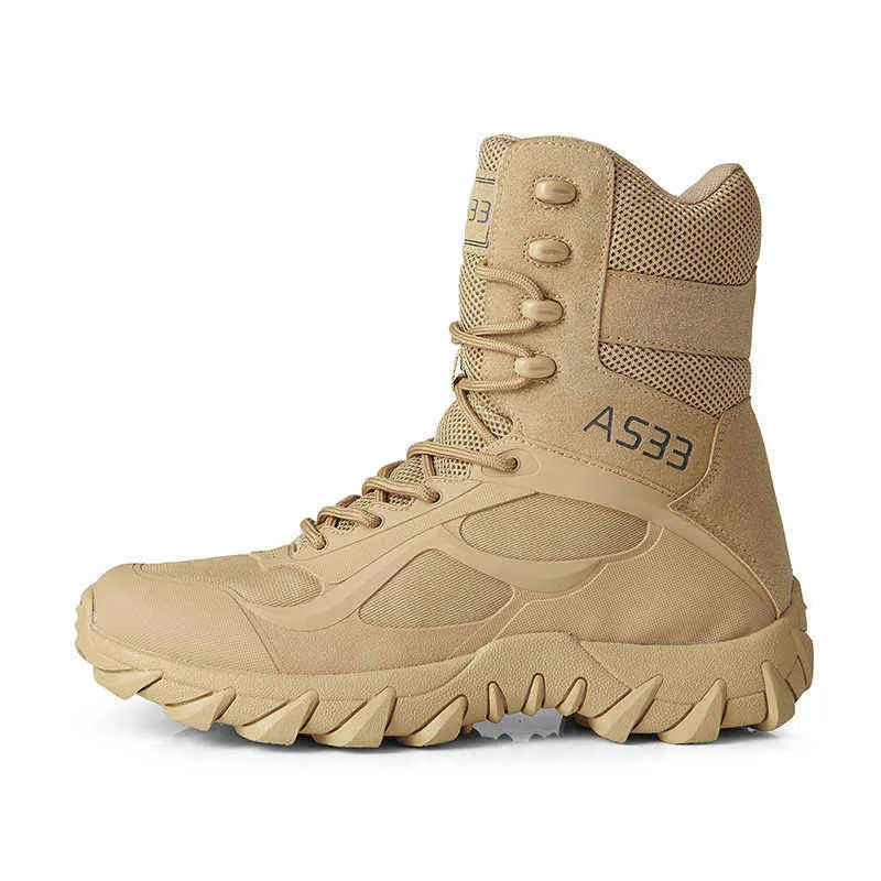 Män Högkvalitativa Märke Militär Läder Stövlar Special Force Tactical Desert Combat Men's Outdoor Shoes Ankel 211217