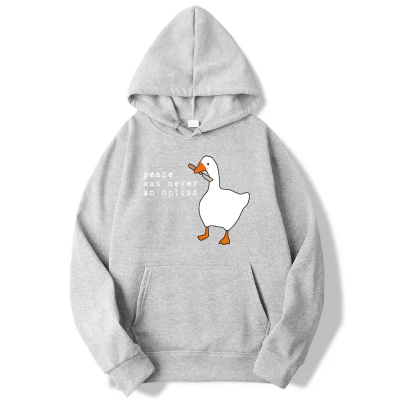 Hoodies Men Autumn Winter Sudadera Hombre Peace Was Never An Option Goose Hoodie Unisex Hooded For Women Sweatshirts 220217