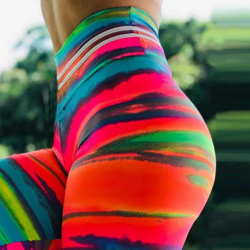 Pantalones de yoga impresos en 3D Mujeres Push Up Profesional Correr Pantalones deportivos Fitness Gimnasio Leggings Pantalón apretado Lápiz Leggins 210929