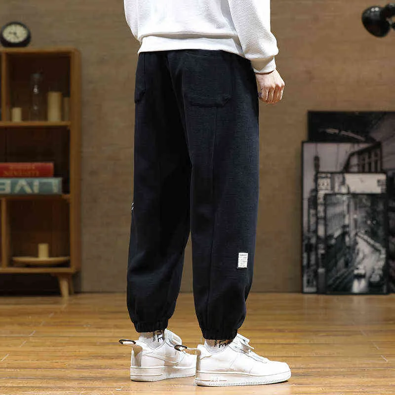 Spring Autumn Fashion Letter Harem Pants Men Hip Hop Streetwear Black Grey Loose Sweatpants Men Joggers Plus Size Baggy Trousers 211201