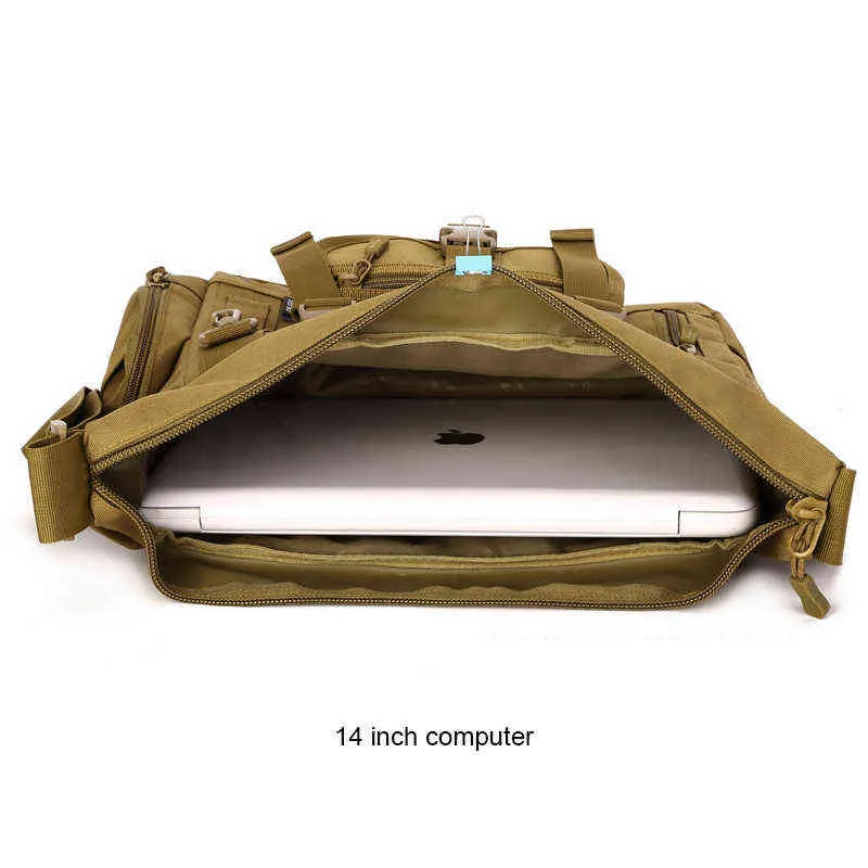 Borsa a tracolla a tracolla tattica Protector Plus, borsa a tracolla militare impermeabile, borsa a tracolla da viaggio da uomo laptop da 14