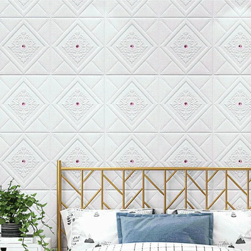 Wallpapers 15 Stuks Zelfklevende 3D Behang DIY Waterdicht Schuim Voor Kinderkamer Keuken Dak Plafond Achtergrond Muur stickers320a
