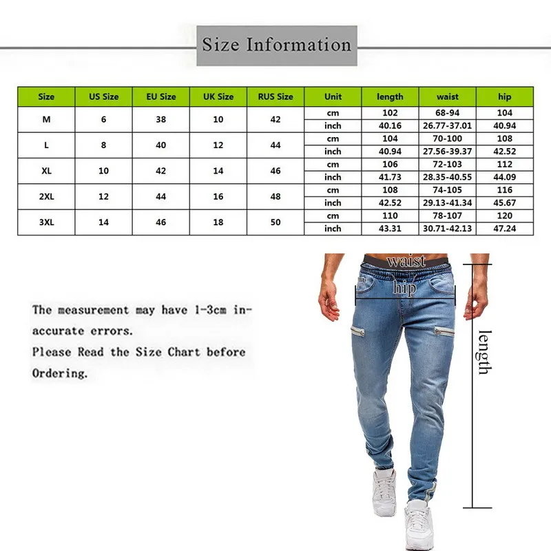 Men's Elastic Cuffed Pants Casual Drawstring Jeans Training Jogger Athletic Sweatpants Fashion Zipper 220425240V