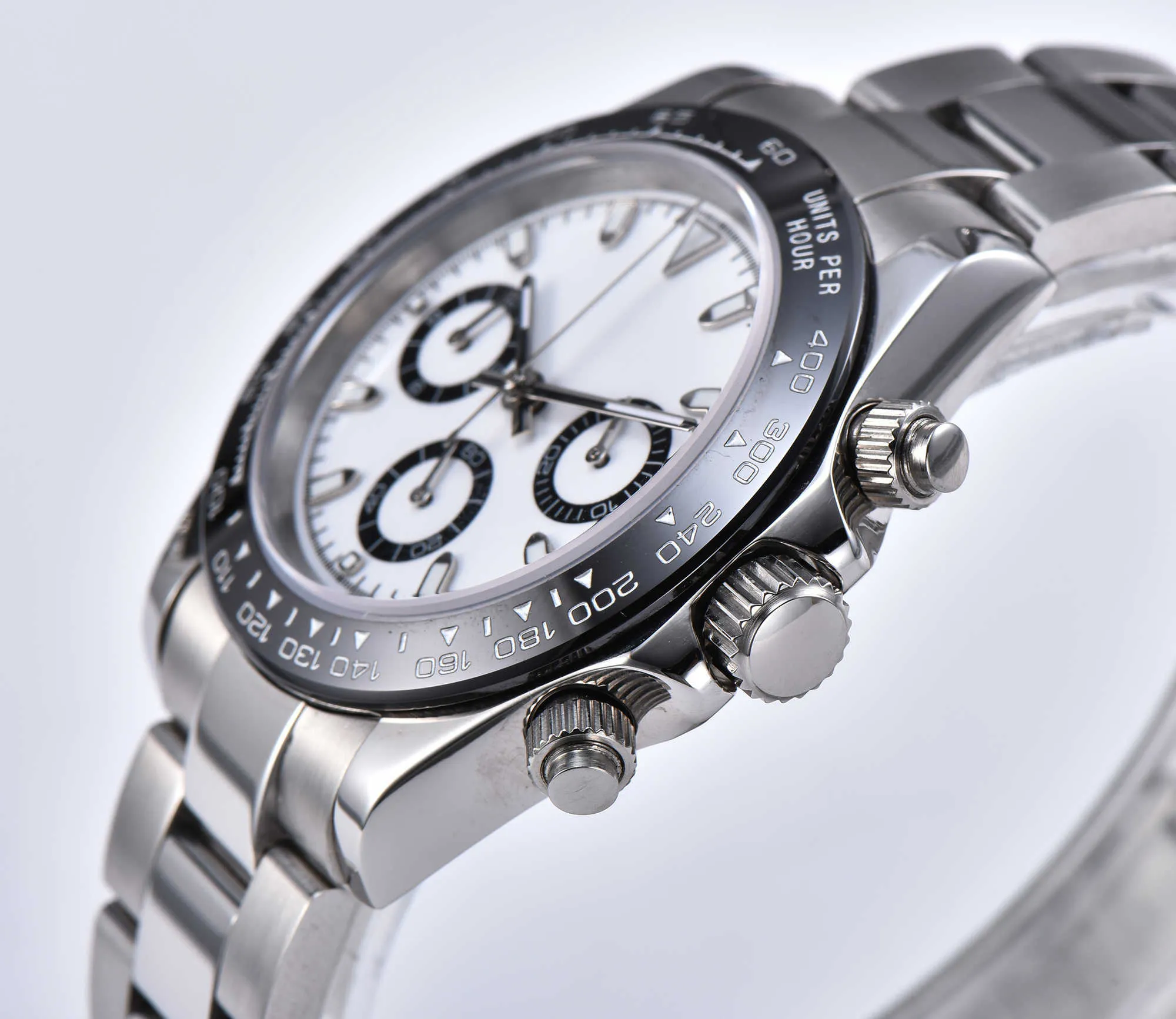 Japoński chronograf Watch VK63 Kwarc Ruch 39 mm Steryle Dial Luminous Hands Sapphire Fibreglass Case Bransoletka 637 H1012254J