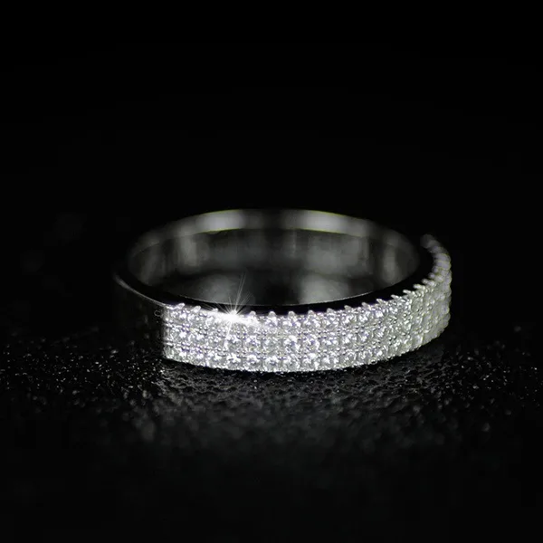 14K Beyaz Altın Takı Nturl Dimond Mücevher Bizimeri Taş Yüzüğü Kadınlar için Nillos de Düğün 14 K Gold Nillos Mujer Ring5874696
