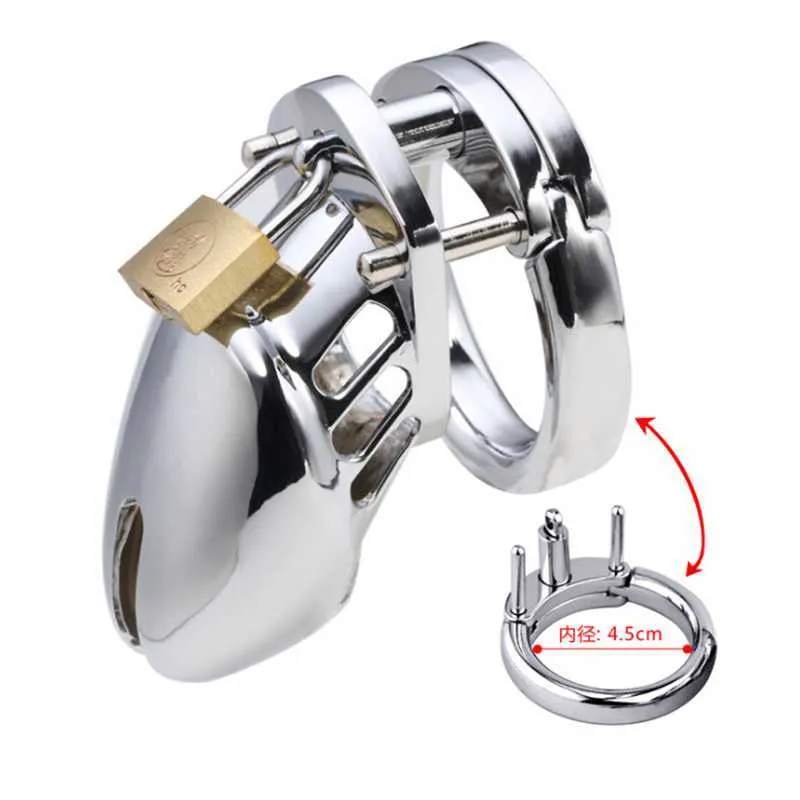 Hot Men Men Chastity Device Lock Metal Cage Cock Hollow Oddychająca Dorosłych Zabawki P0826