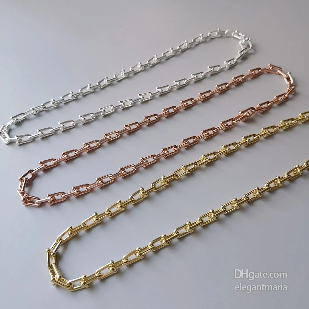 diamond heart pendant necklace gold pendant for women Necklaces body jewelry Thin U-shaped hardware designer couple fashion watche305c