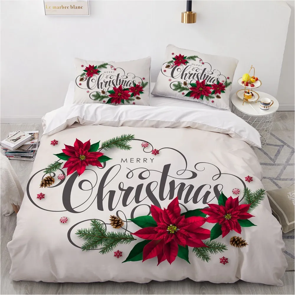 3D Christmas Design Comforter Case Duvet Quilt Cover Bedding Set Double King Queen Double Single Size Home Textile 2103192379500