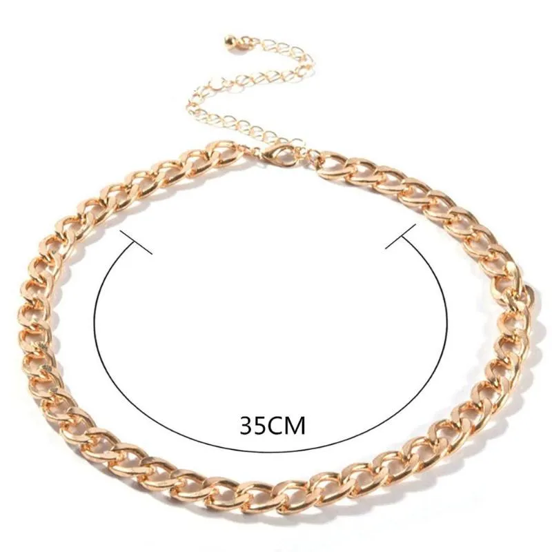 Chokers Punk Figaro Chain Choker Necklace For Women Collar Jewelry Gold Color Thick Big Chocker 2021238R