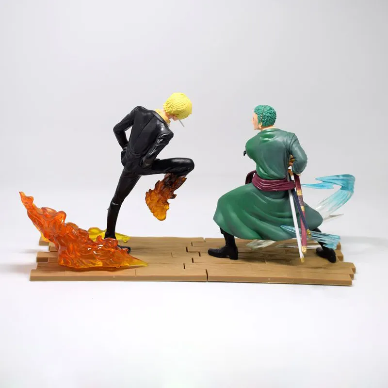 Anime 18 Scale Painted Figure Battle Version Zoro vs Sanji Action Figure Sanji vs Zoro PVC Figur Toys Brinquedos 1314CM X05035416475