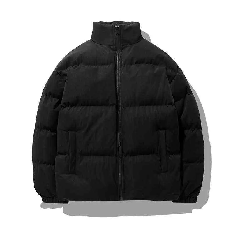 남자 하라주쿠 다채로운 거품 코트 겨울 따뜻한 재킷 2021 Mens Streetwear 힙합 파카 한국 검은 옷 아래로 자켓 S-8XL Y1103