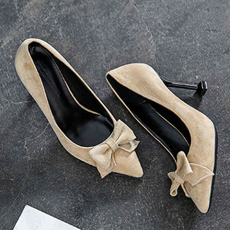 Cat Cienkie obcasy Panie Piade Toe Bowknot Ol Kobiety Stiletto Single Sukienka Pompy Buty ślubne Bride 220315