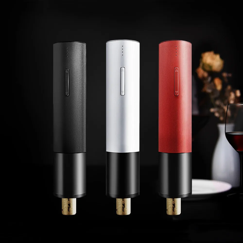 Abridor de vino eléctrico Sacacorchos automático recargable Abridor de botellas de vino creativo con cable de carga USB para uso doméstico 210326