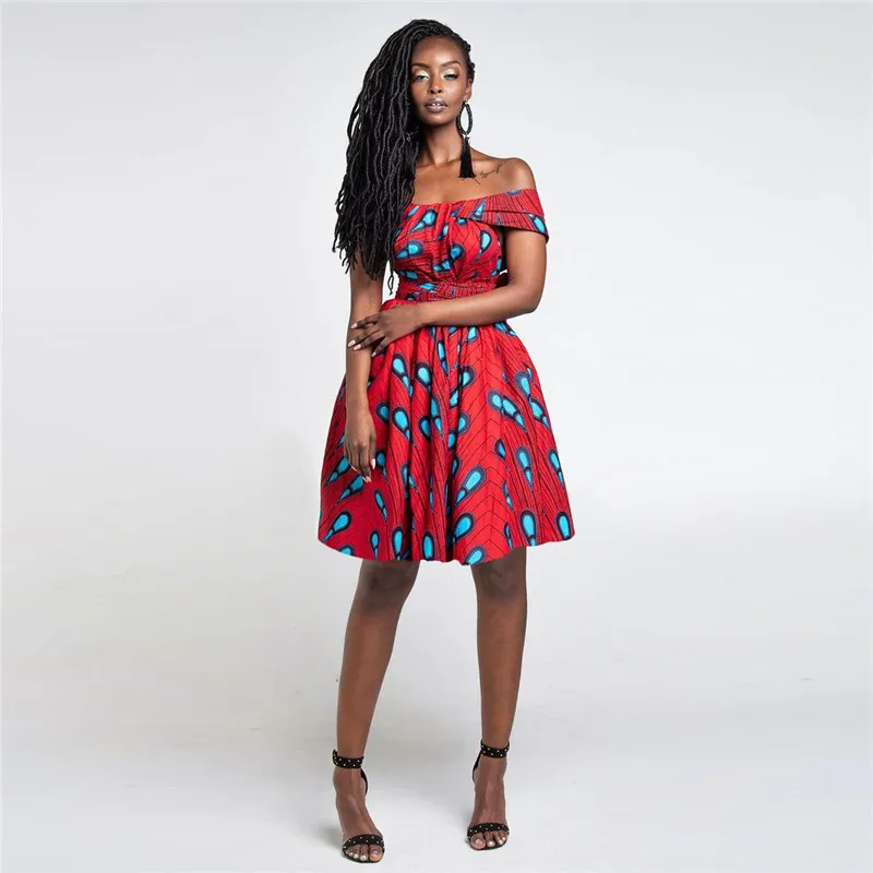 ISAROSE Women Club Wear Dashiki Bandage African Dresses Printed Sleeveless Ankara Female Cloths Multi Wearing Sexy Party Dress 210422