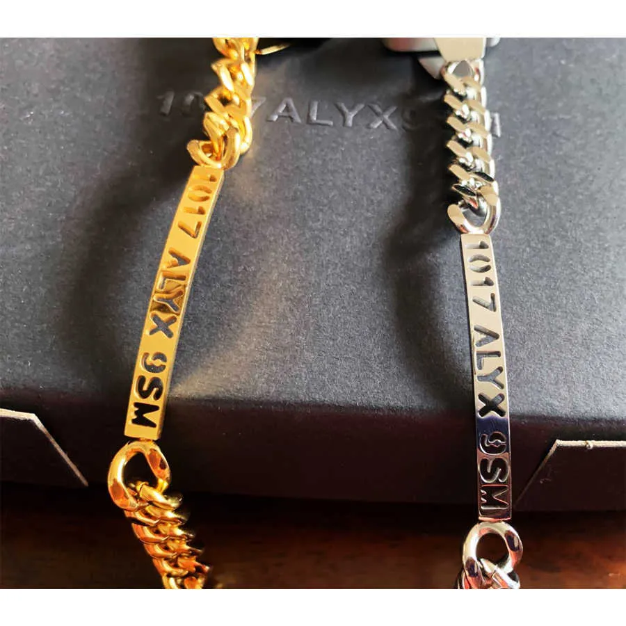 20fw Alyx Boucle Collier Hommes Femmes 1017-alyx-9sm Charme Colliers Creux Lettres Ajourées Chaîne En Acier Inoxydable Colorfast Q0809228z