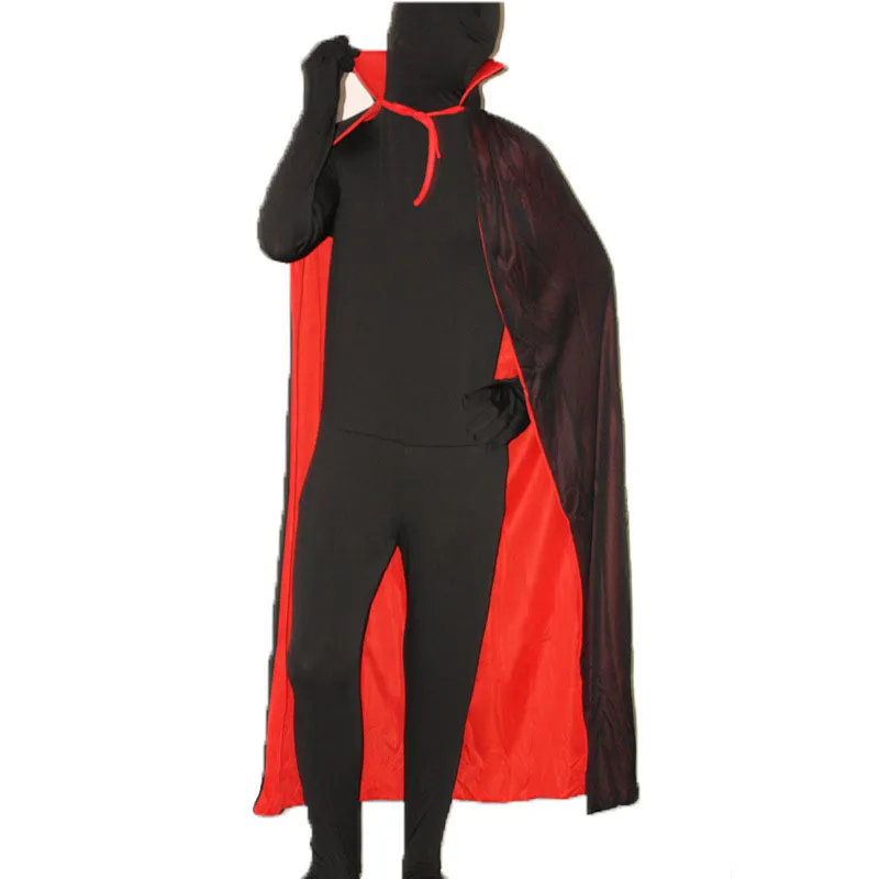 Halloween Cosplay With Hat Cloak Vampire Sorcerer Costume Red Black Double Layer Cloaks Hallowmas Costumes Party Clothes BH4898 TYJ