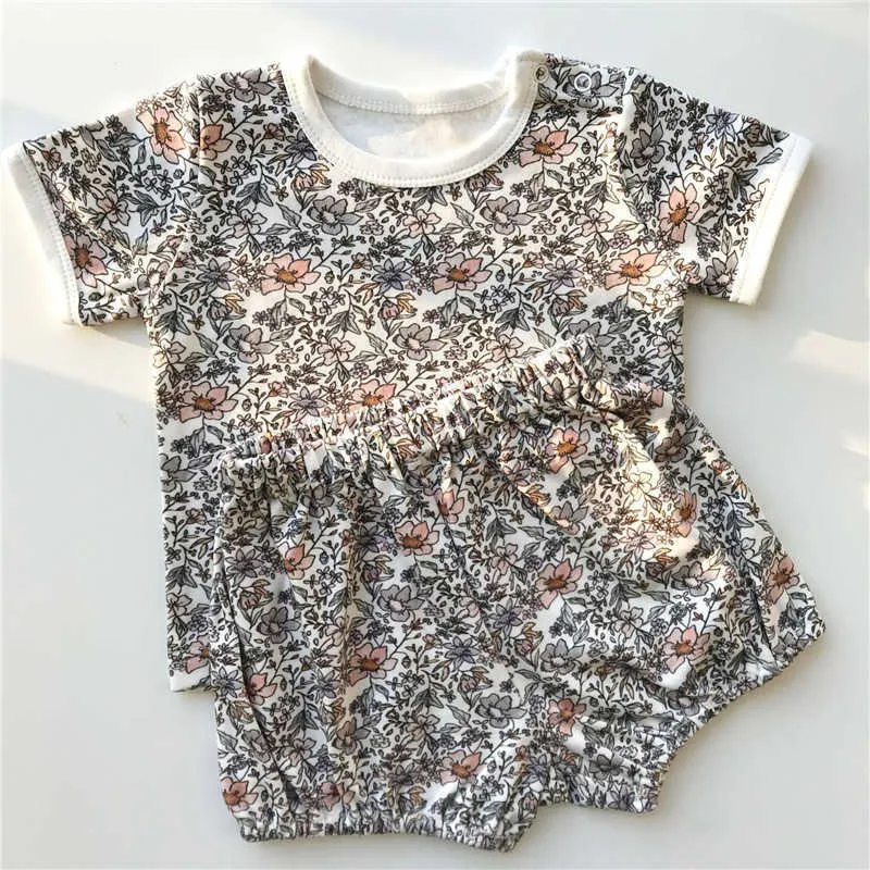 Piao Baby Summer Klädsuppsättningar kan använda som sömn Sest eller Play Passar Barn Boys Girls T Shirt Bloomers Outfit 210619