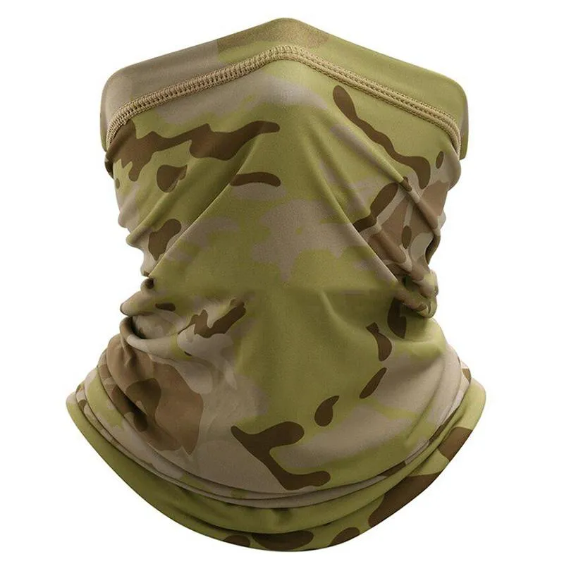 Scarves Outdoor Sport Bandana Military Tube Scarf Fishing Cycling Tactical Hiking Face Cover Neck Bike Half Mask Headband Men Wome2030