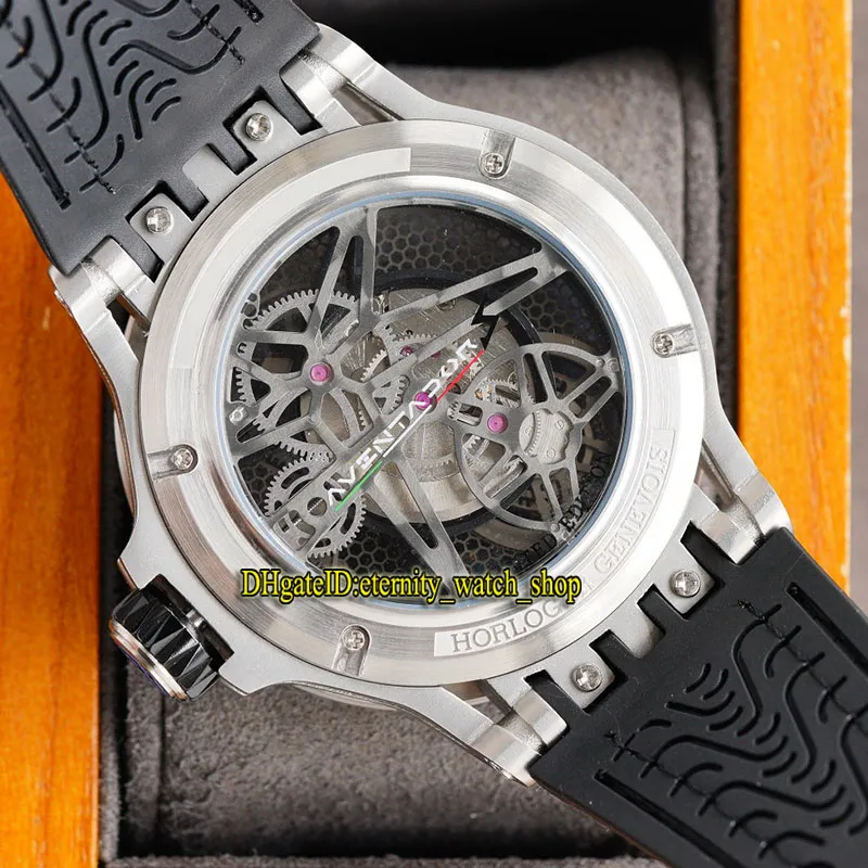 Eternity Sport Watches RRF Wysoka jakość 0479 szkielet mechaniczny ręcznie ozdoby męski zegarek 316L stali nierdzewna różana case guma 252k