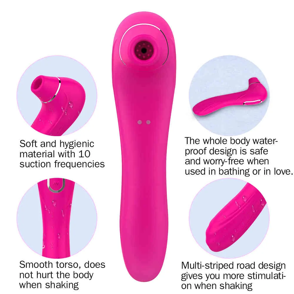 Hiwup Sex Sucking Toys Giocattoli Vibratore Potente clitoride Sucker Pompino Tongue Stimolatore Nipple VAGINA PUMINA PUMINA POMPA POMPA DONNA X0401