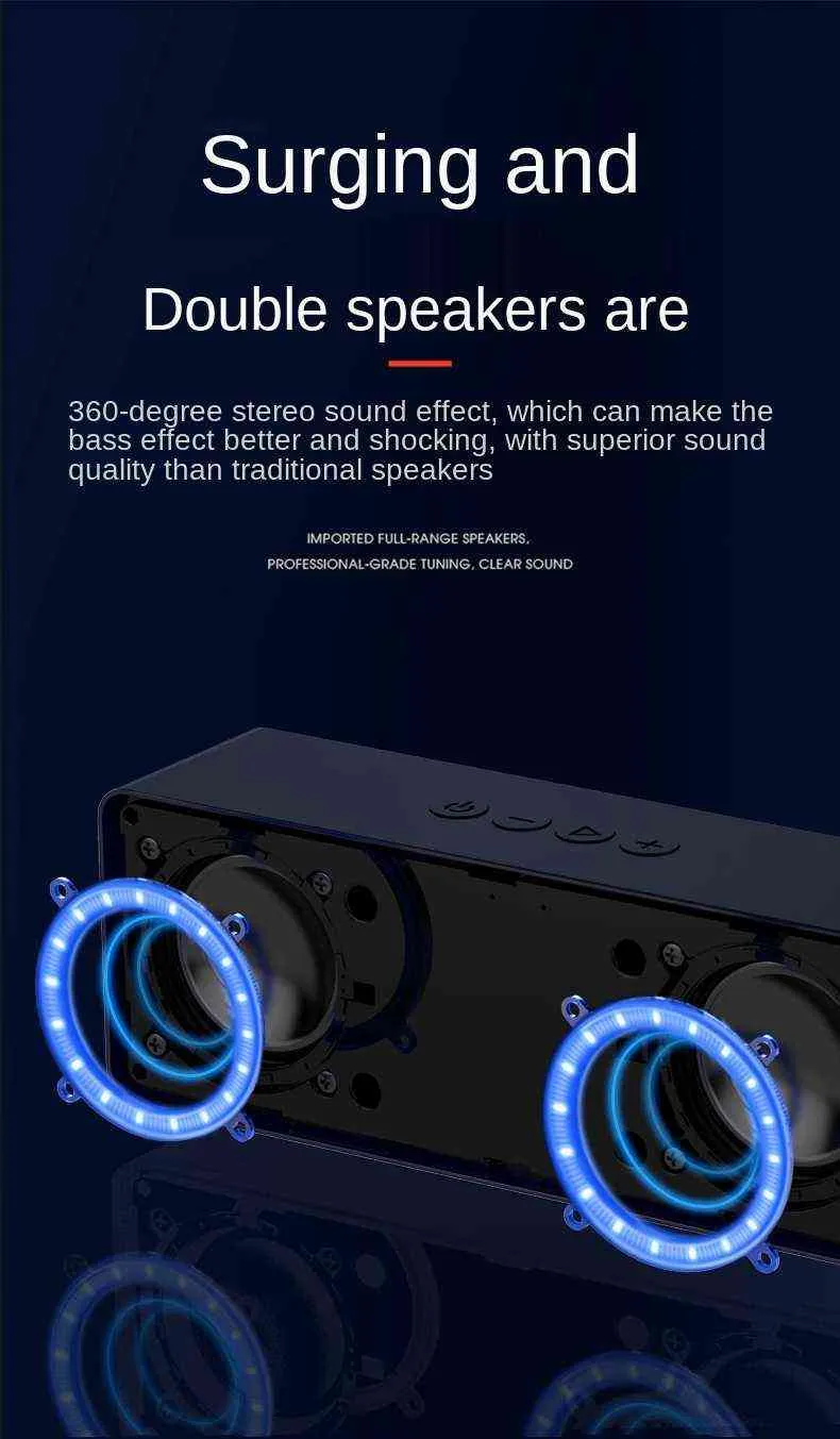 LENRUE A12 Pro bluetooth stereo speaker colorful breathing lights dual speakers heavy subwoofer home portable car Bluetooth spea 211123210P
