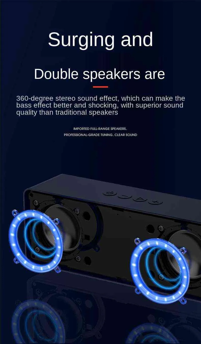 LENRUE A12 Pro haut-parleur stéréo Bluetooth lumières respiratoires colorées double haut-parleurs caisson de basses lourd maison portable voiture Bluetooth spea 24052588